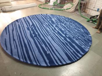Blue Stripped Round Rug Manufacturers in Odisha
